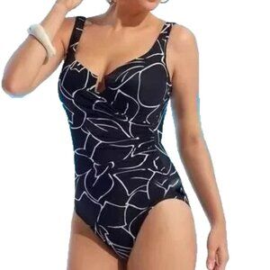 Miraclesuit Escape One Piece Swimsuit Women Size 12 Black White U Wire